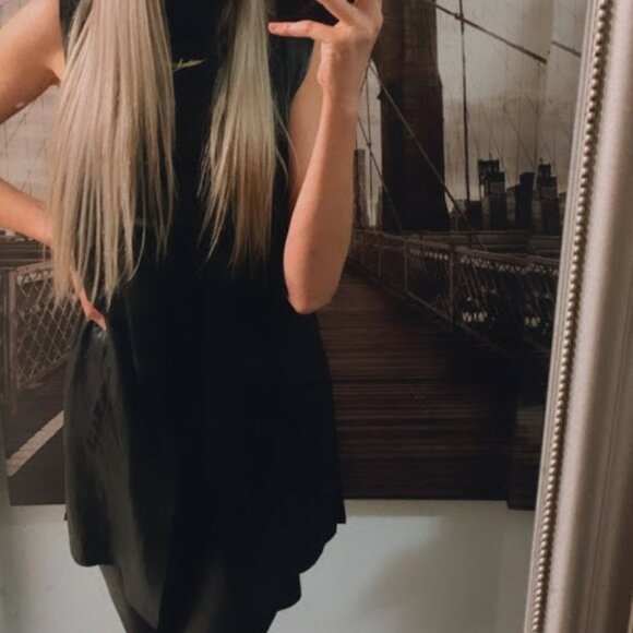 Long Black Leather Vest - Picture 2 of 2